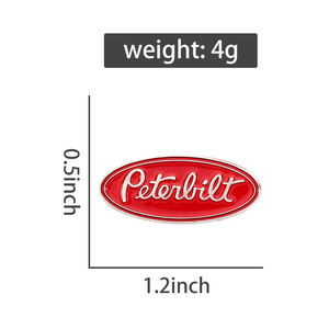 Klassische LKW Logo Emaille Pins Peter bilt Stil Oval Emblem Broschen Revers Abzeichen Schmuck Geschenke für Männer - Product Image 6