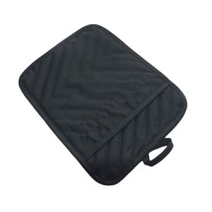 Black 100% Cotton Traditional Oven Mitts Pot Holder Pocket Heat Resistant Eco-Friendly Washable 18X23cm for <b>Microwave</b> Grill Use - Product Image 2
