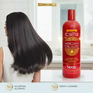 Private Label Hair Care Argan Oil Sulfate Free <b>Moisture</b> Shine <b>Shampoo</b> Gently Cleanses Hydrates Detangles Curly Hair Anti-Frizz - Product Image 3