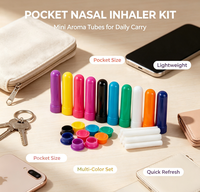 Tube inhalateur nasal de qualité médicale, vide, pour huiles essentielles et aromathérapie, en plastique