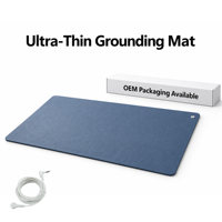 Tapis de mise à la terre ultra-fin bleu de 1 mm, tapis conducteur en PU haute résistance, tapis antistatique et anti-plis pour bureau et sol