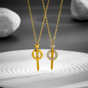 จี้สร้อยคอแฟชั่นดีไซน์เก๋ ทำจากสแตนเลส 316L ชุบทอง 14k 18k สำหรับผู้หญิง ขายส่ง - Product Image 1