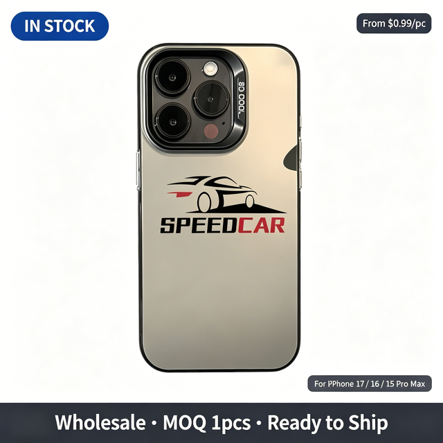 Speed Car Minimalist Graphic Matte TPU Case, Cool Stylish Shockproof Protective Phone Cover for iPhone 17 16 15 14 13 Pro Max