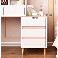 Meubles de chambre à coucher, coiffeuse de maquillage, ensemble de coiffeuse moderne et Simple avec miroir éclairé