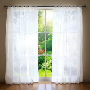 Voilages Vianney 1,80 m de haut x 2,72 m de large en tulle blanc pour la maison - Product Image 2