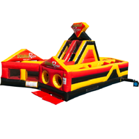 Parcours d'obstacles gonflable commercial Double Rush, jeux interactifs, aire de jeux pour événements en plein air
