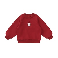 Pull de Noël pour bébé, broderie de dessin animé, 2024, rouge, automne/hiver, polaire épaisse, manches longues, col rond, unisexe, Europe Top