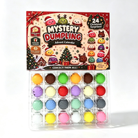 Calendrier de l'Avent de Noël 24 Jours, Coffret Surprise, Jouets Anti-Stress Squishy en Forme de Dumpling, Jouet Surprise de Compte à Rebours des Fêtes