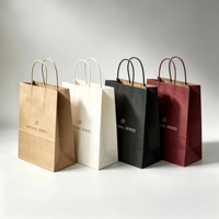 Sacs de courses en papier kraft imprimé biodégradable et respectueux de l'environnement |   Emballage cadeau personnalisé pour les fêtes avec poignées personnalisables