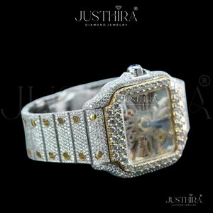 Reloj de Cuarzo con Diamantes Moissanite Resistentes al Agua, de Alta Demanda, para Hombre, Reloj de Pulsera Deportivo de Acero Inoxidable de Lujo, Disponible para la Venta - Product Image 4