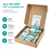 Kit de soins corporels pour animaux de compagnie en usine sûr et naturel chien chat dents oeil oreille lingettes humides toilettage pour animaux de compagnie sans lavage mousse nettoyant produits ensemble