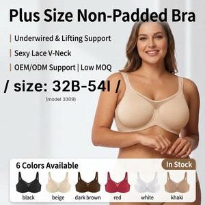 <span class=keywords><strong>Reggiseno</strong></span> senza imbottitura con ferretto, traspirante, tinta unita, taglie 32-54 BCDEFGHI, taglie forti, push-up, a coppa intera, modello 3309 - Product Image 1