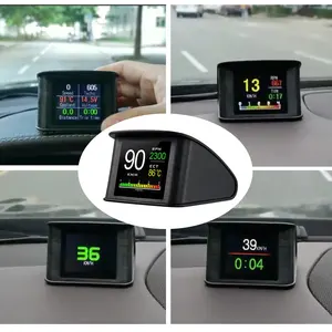 شاشة HUD P10 OBD2 للسيارة مع شاشة TFT LCD تظهر سرعة كشف الجهد في الدقيقة لرمز الخطأ hud