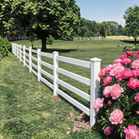 Clôture pour chevaux en vinyle blanc robuste à 4 rails, résistante aux chocs, kit de poteaux et rails en PVC pour ranch, enclos, bétail, élevage industriel