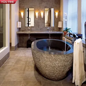热卖天然便携式浴室浴缸大理石水疗浴缸为酒店