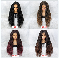 Perruques tressées papillon style bouclé demi-dentelle avant perruques tressées 34 pouces 510 grammes dreadlocks perruques