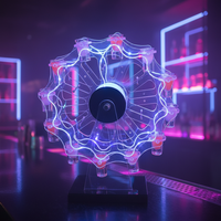 Grande roue LED colorée en plastique acrylique personnalisée présentoir en verre tournant Porte-vin Porte-gobelet pour cocktails Publicité