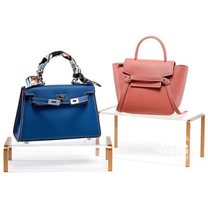 Étagère de présentation en acrylique transparent pour desserts, chaussures, sacs à main, cosmétiques, logo personnalisé, impression sérigraphique, personnalisable - Product Image 1