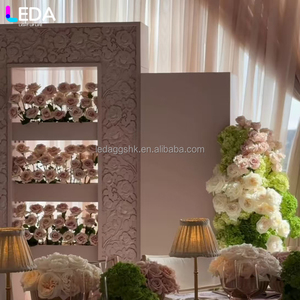 LEDA Hot selling Wedding Party Decoration <b>Backdrop</b> pink Flower Box Arch Welcome Sign <b>Backdrop</b> Panel for Wedding Decor - Product Image 2