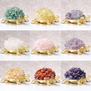 JD GEMS Vente en gros de pierres naturelles <span class=keywords><strong>Améthyste</strong></span> Tortue Artisanat Fengshui Cristal de guérison Tortue Figurine pour la décoration de la maison - Product Image 2