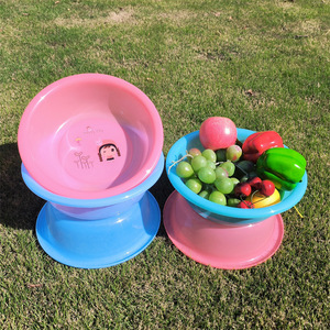 Colorful Plastic Washbasin <b>Round</b> Small <b>Basin</b> For Babies Kitchen Vegetable Fruit Washing - Product Image 1