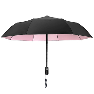 Parapluie pliable de voyage écologique en matériaux recyclés et pliable avec logo personnalisé pour la pluie et le soleil - Product Image 1