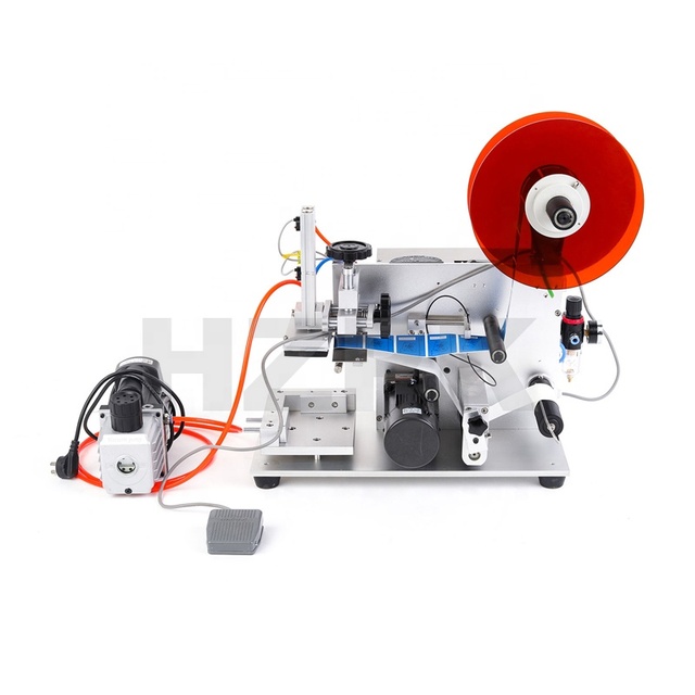 HZPK MT-60 Semi Automatic Flat Surface square Bottle Box Adhesive Transparent Sticker Labeling Machine