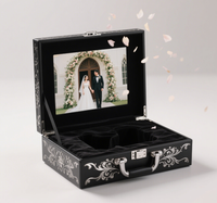 Cadeau d'entreprise de luxe Brochure vidéo Affichage 7 pouces Papier numérique Lcd Boîte Piano Noir Rose Vidéo Invitation Boîte