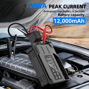 Démarreur de batterie de voiture ODM avec pompe à air 6 en 1 12V 1200A, booster de batterie automobile, kit d'urgence pour camion et moto, écran numérique - Product Image 2