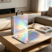 Boîte cadeau personnalisée avec impression UV, emballage holographique laser, boîte pliable monobloc, étui en papier portable, fabricant