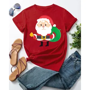 Ontwerp Familie Set Geschenken Blanco Custom Kerst T-shirts Unisex Adult Kids Vrouw Mannen Moeder En Dochter Kerst T-shirt