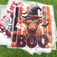 Siap Kirim Gang Sheet Ghost Pumpkin Spider Web Custom Halloween DTF Heat Transfers untuk Kaos Hoodie Pakaian Tas Tote
