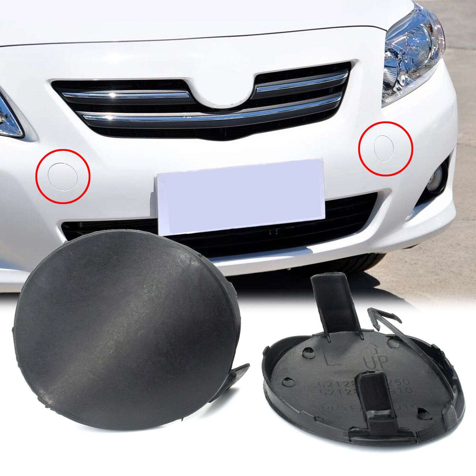 Car Front Bumper Trim & Tow Hook Cap Cover Left Side For