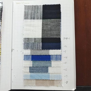 Tissu jacquard sergé 100 % lin biologique teint en fil pour vêtements masculins, chemises et robes pour garçons et filles - <span class=keywords><strong>Style</strong></span> dobby tissé doux - Product Image 5