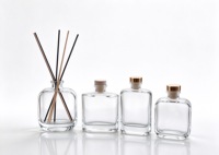 Flacon diffuseur de parfum en verre plat transparent minimaliste, flacon vide personnalisé de 100 ml, 120 ml, 145 ml, 180 ml pour parfum, arôme, fragrance
