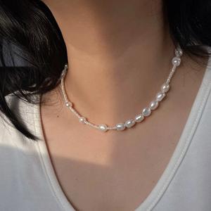 Collar de Perlas Barrocas de Alta Gama Chapado en Plata S925 y Oro de 18K para Mujer, Versátil, Ligero y Lujoso con Forma Natural, Moderno y de Nicho - Product Image 1