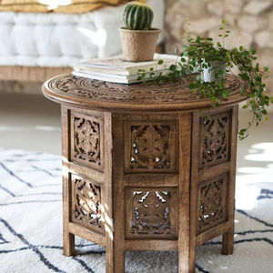 Handmade Wooden Nighstands with Hand Carved Panels Traditional Design <b>Antique</b> Style Solid Wood Accent <b>Table</b> Living Room Home - Product Image 2