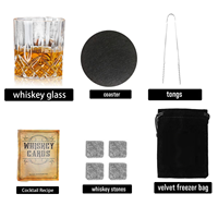 Coffret Cadeau de Verres à Whisky Individuels de Luxe avec Glaçons en Pierre et Boîte en Bois pour Supports d'Impression Letterpress Personnalisés