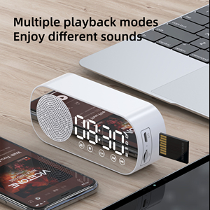 HD Mirror TF Card Radio FM HIFI Music Box Mini altoparlante portatile con funzione di allarme dell'orologio - Product Image 4