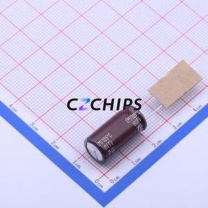 Condensateur électrolytique en aluminium à montage traversant EKZH250ETD821MJ20S, D10xL20mm 820uF 20% 25V 1.96A-100kHz - Product Image 2