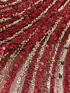 Pullu payetler nakış kumaşlar Haute Two iki tonlu dantel kumaş düğün elbisesi malzeme - Product Image 2