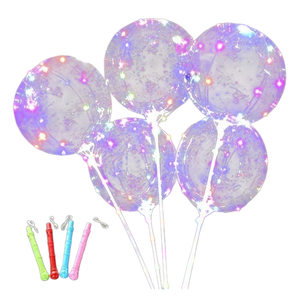 18-Inch LED Light-Up PVC Bobo <b>Balloons</b> Christmas Halloween Party Supply Decoration Gift Toy for Valentine's Day Accessories - Product Image 1