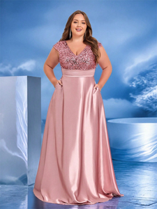 Último diseño de lentejuelas con cuello en V <span class=keywords><strong>vestidos</strong></span> de novia para mujer de talla grande Casual A-Line <span class=keywords><strong>vestidos</strong></span> formales frente verano noche vestido de dama de honor - Product Image 5