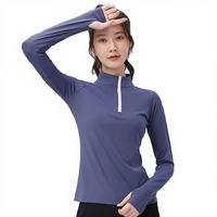 Haut de sport personnalisé pour garçons, à manches longues, demi-zip, compression, séchage rapide, extensible, pour la gym, le fitness, la course et l'entraînement, collection automne