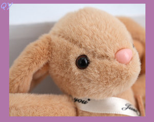 QY Wholesale Cute Rabbit Plush Keychain Soft Stuffed Animal Pendant Long Ear Bunny <b>Key</b> Ring for Bag - Product Image 4