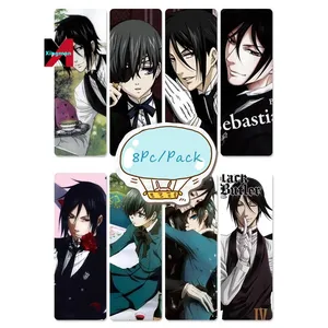 8 cái/bộ Anime Đen Quản Gia PVC Bookmark của Ciel & Sebastian cho học sinh trường cung cấp phụ kiện văn phòng phẩm