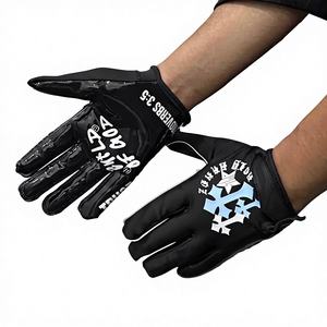 Gants de football américain personnalisés avec logo, hiver, antidérapants, confortables, respirants, en gel, super adhérents, légers, doigts entiers, ajustables - Product Image 1