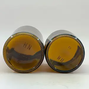 Wholesale Large Capacity 500ml 1000ml Amber Glass Jar With Black Plastic Lid
