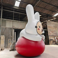 Sculpture de lapin en résine personnalisée, figurine d'animal de dessin animé, décoration pour parc à thème, événementiel