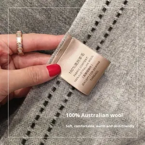 Bufanda Larga y Gruesa de Lana 100% para Otoño e <span class=keywords><strong>Invierno</strong></span>, de Doble Cara, Color Sólido, con Borlas, para Hombres, Mujeres, Parejas, Estudiantes y Musulmanes - Product Image 4